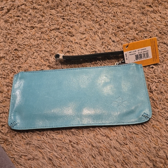 Patricia Nash Turquoise Hand-Tooled Floral Wristlet - Picture 2 of 6